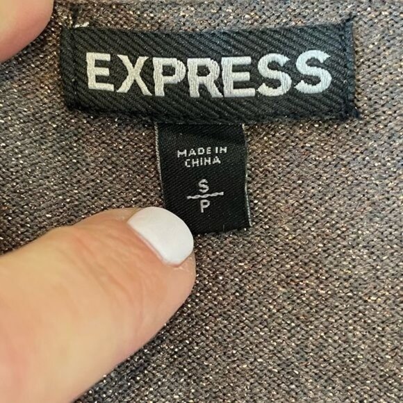 Express Metallic Ruched Sparkle Mini Dress Small Glitter Stretch Holiday Party - Picture 5 of 9